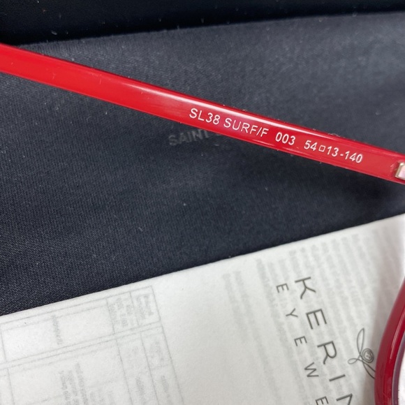 Saint Laurent Red Oversized Logo Frames High End Non Scratch Lenses Eyeglasses - Picture 4 of 14